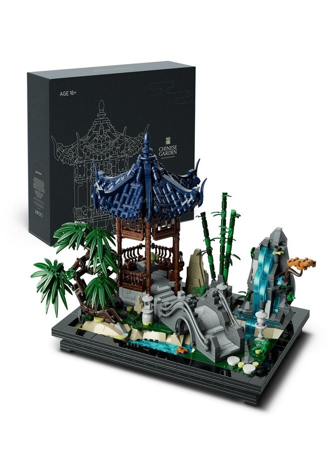 Nifeliz Chinese Garden Building Set, Aesthetic Display Model for Home or Office Décor, Ideal Gift for Gardening and Mindfulness Enthusiasts (1877 PCS, NF10311) - Image 1